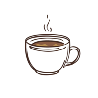 encantador línea dibujo de un café taza png