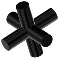 Tube Abstract 3D Y2K Black Metallic Chrome Illustration png