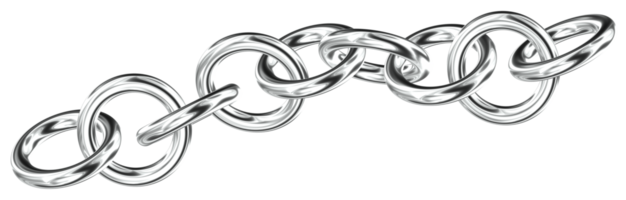 Chain 3D Y2K Silver Metallic Chrome Illustration png