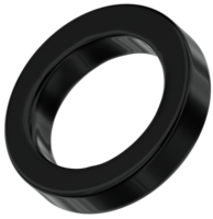 Ring Abstract 3D Y2K Black Metallic Chrome Illustration png