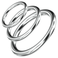 anelli astratto 3d y2k argento metallico cromo illustrazione png