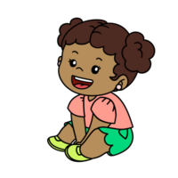 Child Sitting Smiling Happy Cartoon png