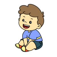 bambino seduta sorridente contento cartone animato png