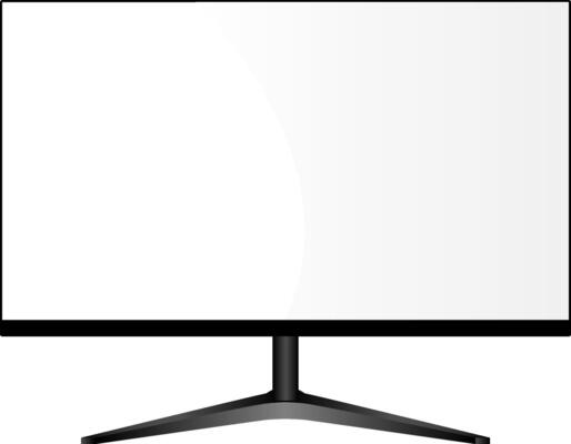 Wide Monitor on Stand. Lcd Televl.ision Display Mockup. Realistic Flat Multimedia Screen Illustration. High Definition Pc Desktop For Web Presentation Show. Modern Digital Pane