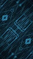 Vertical - digital circuit board styled background with fast moving glowing digital data nodes streaming past the camera. This modern technology motion background is full HD and a seamless loop. video