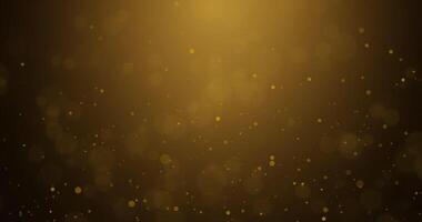 Golden luxury bokeh on particles floating in the air. Dust and glitter particles background. Black background , Use blending mode screen. Loop Animation video