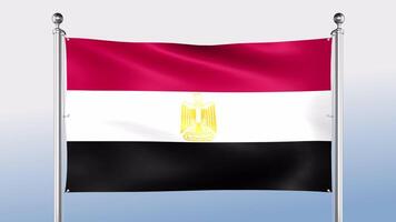 Egypte vlag blijft hangen Aan de pool Aan beide zijden video