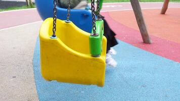 Close-up of a baby swing in the playground video