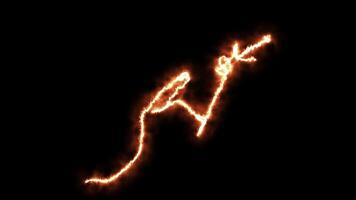 Self drawing animation one continuous line draw, logo,abstract hand sparkler Blazing flame, energy, fire video