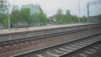 View from the window of a moving train in summer video