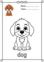 linda perro colorante página para niños vector
