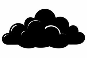 Black Cloud Silhouette, Weather Symbol, Abstract Cloud Shape, Design Concept. Isolated on white background. vector