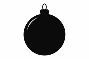 Black and white Christmas ornament isolated on white background. Holiday, decoration, festive season, simple design concept. Black silhouette of Christmas ball isolated on white background vector