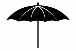 Black umbrella silhouette isolated on white background. Single object, weather protection, simple design, classic style concept. vector