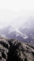 View of the Afghan mountains in fog video