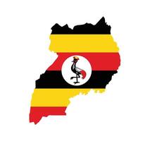 Uganda Map. Map of Uganda with national Flag. vector