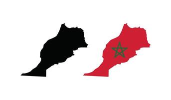 Morocco Map. Map of Morocco with national Flag. vector
