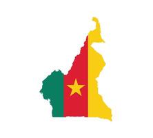 Cameroon Map. Map of Cameroon with national Flag. vector