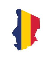 Chad Map. Map of Chad with national Flag. vector