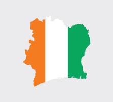 Ivory Coast Map. Map of Ivory Coast with national Flag. vector