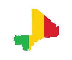 Mali Map. Map of Mali with national Flag. vector