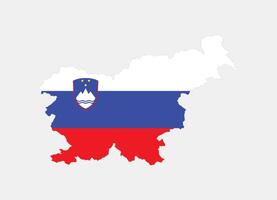 Slovenia Map. Map of Slovenia with national Flag. vector