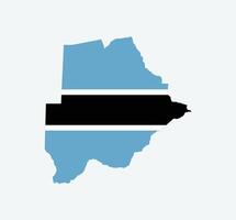 Botswana Map. Map of Botswana with national Flag. vector