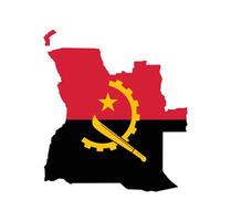 Angola Map. Map of Angola with national Flag. vector