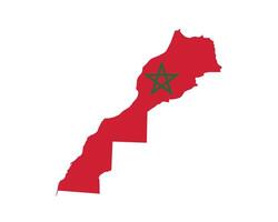 Morocco Map. Map of Morocco with national Flag. vector