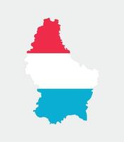 Luxembourg Map. Map of Luxembourg with national Flag. vector
