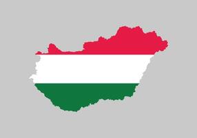 Hungary Map. Map of Hungary with national Flag. vector