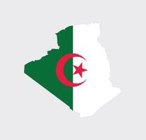 Algeria Map. Map of Algeria with national Flag. vector