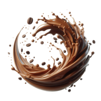 isolated coffee liquid flow splash png