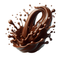 isolado chocolate líquido fluxo respingo png