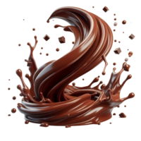 isolado chocolate líquido fluxo respingo png