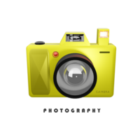 Yellow camera 3d design png