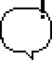 8bit retro game pixel speech bubble balloon icon sticker memo keyword planner text box banner png