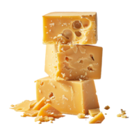 Realistic photograph of cheese on transparency background png