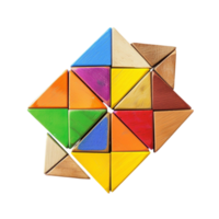 ein bunt Puzzle Stück gemacht von Holz und Plastik png