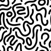 Aesthetic Contemporary printable seamless pattern with abstract line, dot, shape brush stroke in black and white colors. Boho background in minimalist style vectorfor wallpaper vector
