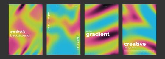 Thermal map abstract gradient cold and warm color background with infrared blurred pattern. Retro faded acid neon social media poster, stories highlight templates for digital marketing for stories vector