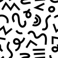 Aesthetic Contemporary printable seamless pattern with abstract line, dot, shape brush stroke in black and white colors. Boho background in minimalist style vectorfor wallpaper vector