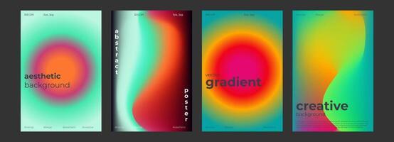 Y2k Trendy Aesthetic abstract gradient pink violet poster with translucent blurred pattern. Modern gentle social media poster, stories highlight templates for digital marketing for stories vector