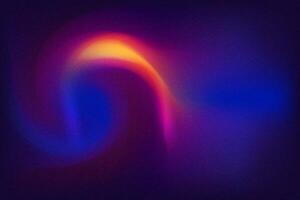 a colorful abstract background illustration of a wave, a purple and orange spiral is shown with a dark blue background, vector