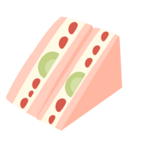 Fruit sandwich stuffed with cream, strawberries, and kiwi. png
