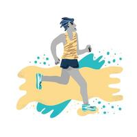 flat runner isolated on white background. vector