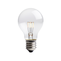 Close Up Classic Light Transparent Bulb. Isolated on Background png