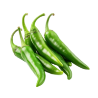 stapel van vers groen Chili paprika's. geïsoleerd Aan achtergrond png