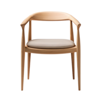 de madera silla con tela amortiguar y elegante curvo brazos. aislado en antecedentes png