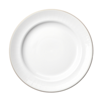 llanura blanco porcelana plato con suave superficie. cerámico cena lámina. aislado en antecedentes png